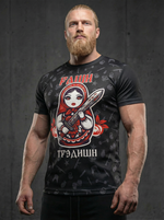 Футболка тренировочная мужская черная LEGENDA Матрёшка в мешочке