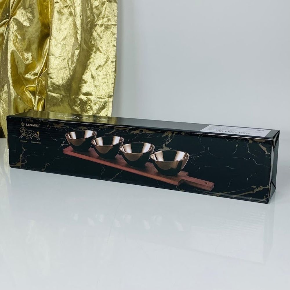 Lenardi 232-022 Набор из 4 салатников 11см на подставке ВИНТАЖ в под.уп.(х12)Фарфор