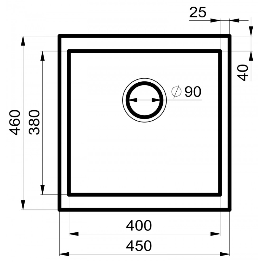 Мойка для кухни MILACIO Leon 45 Cuarzo MC.77093, серый металлик