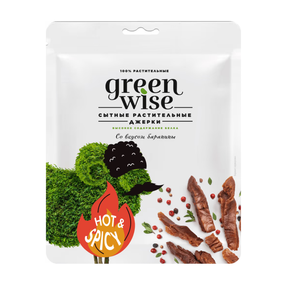 Джерки со вкусом острой баранины Greenwise, 36 г