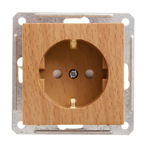 Розетка 1-м СУ с з/к защ.штор. бук Schneider