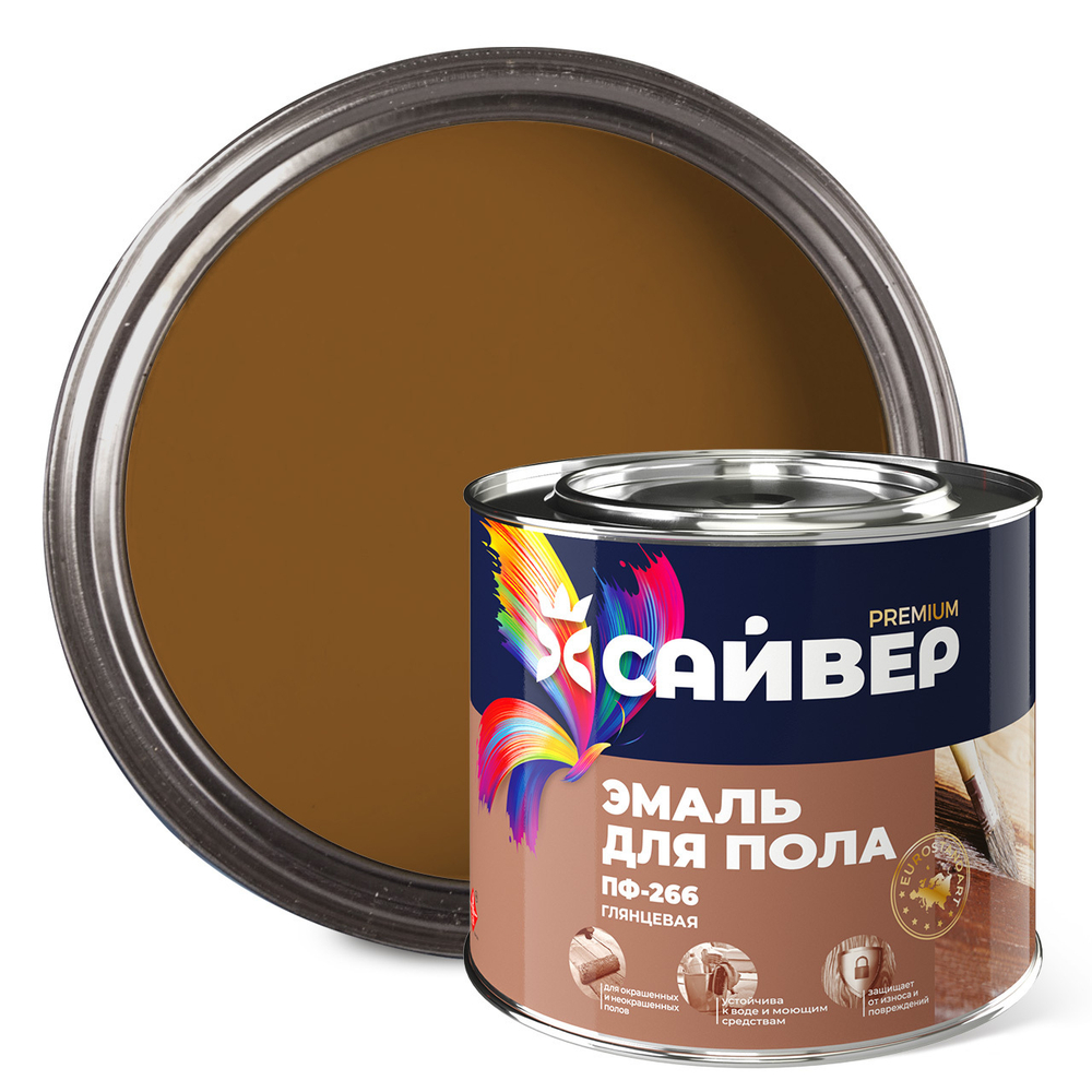 САЙВЕР  Эмаль ПФ-266 Желто-коричневая 1,8кг