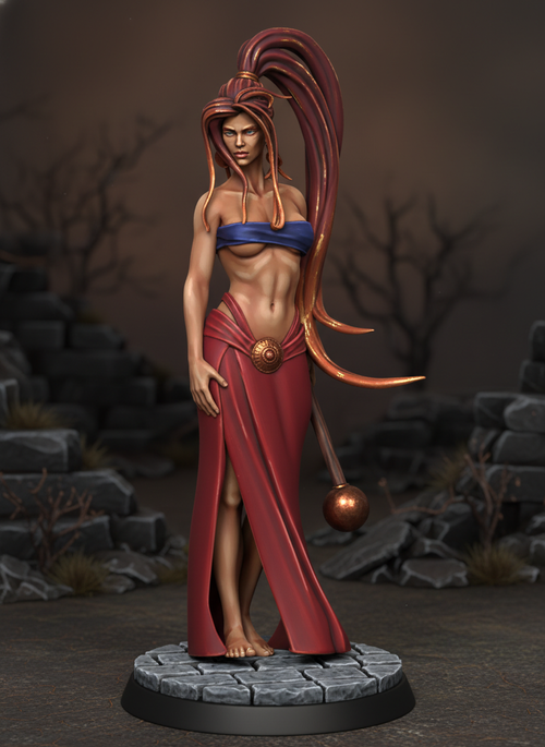 Волшебница Колдунья миниатюра для DnD (ДнД), Pathfinder и других Настольных игр (НРИ, Варгеймов или РПГ), фентези тематика