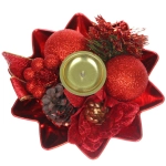 Подсвечник новогодний «Изящный вечер» 20 см, Красный