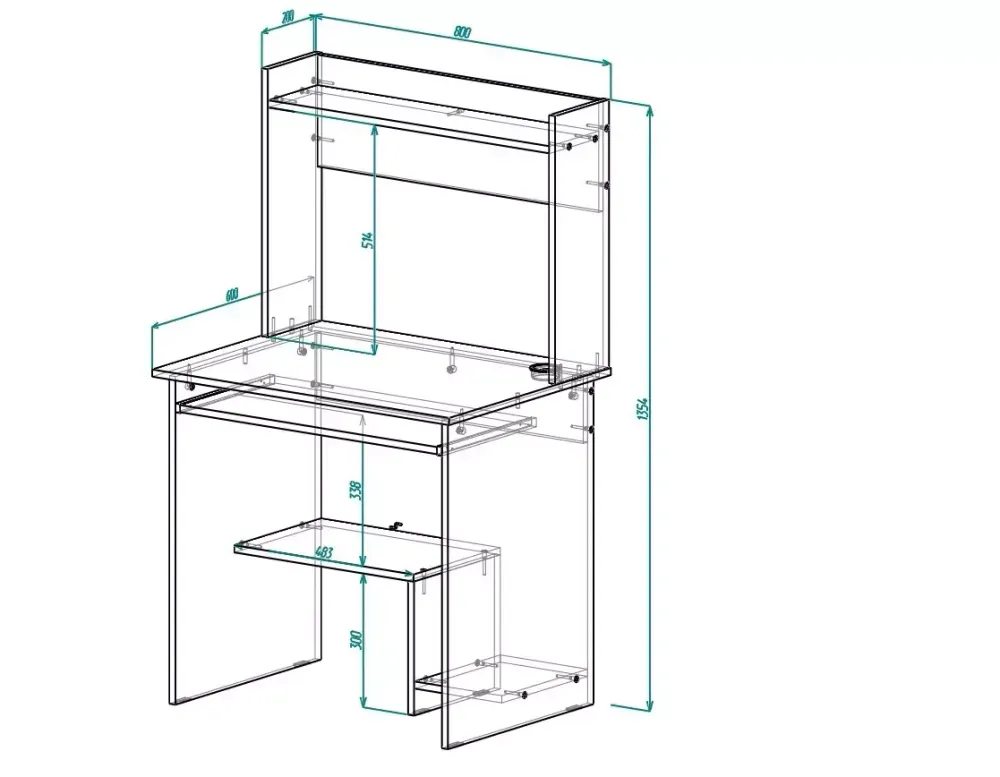 Стол компьютерный Париж (белый),