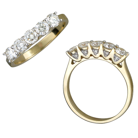 Кольцо с бриллиантом  из желтого золота JA-K-К6312282