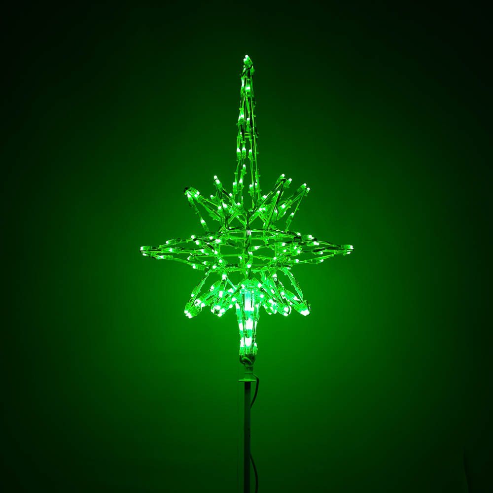 Световая макушка (навершие) «Роза ветров-Ежик» 3D RGB - зеленая