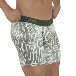 Мужские трусы боксеры удлиненные с принтом цвета хаки Clever INNER LONG BOXER 112810