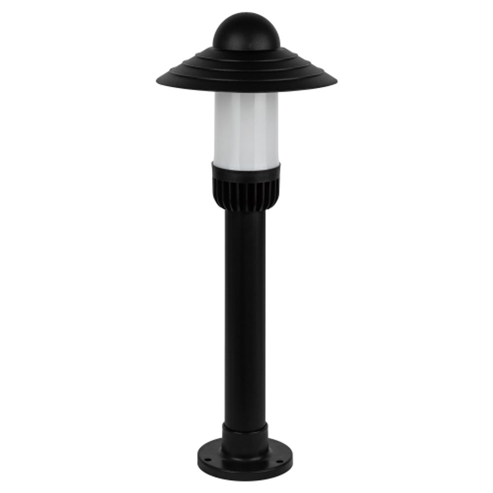 Садово-парковый светильник ЭРА НТУ 01-60-008 Поллар напольный черный IP54 Е27 max60Вт h660мм | Садово-парковые светильники
