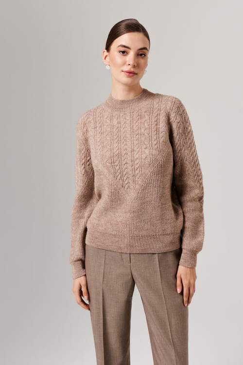 23094 Джемпер женский (бежево-серый)