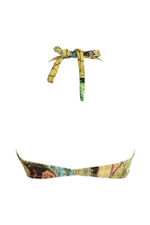 Раздельный купальник со змеиным принтом Alexandra: лиф-фашия и высокие плавки (Размер: B/XL) (Цвет: желтый)