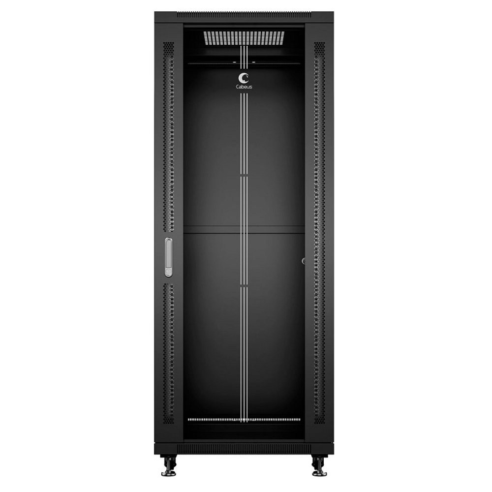 Шкаф напольный 19", 27U Cabeus SH-05C-27U60/60-BK