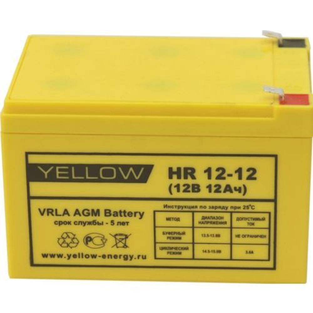 Аккумулятор YELLOW HR 12-12