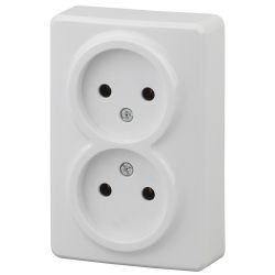 Розетка ЭРА Эксперт 11-2202-01 двойная 2х2P 16A-250В IP20 ОУ белый | Эра Эксперт