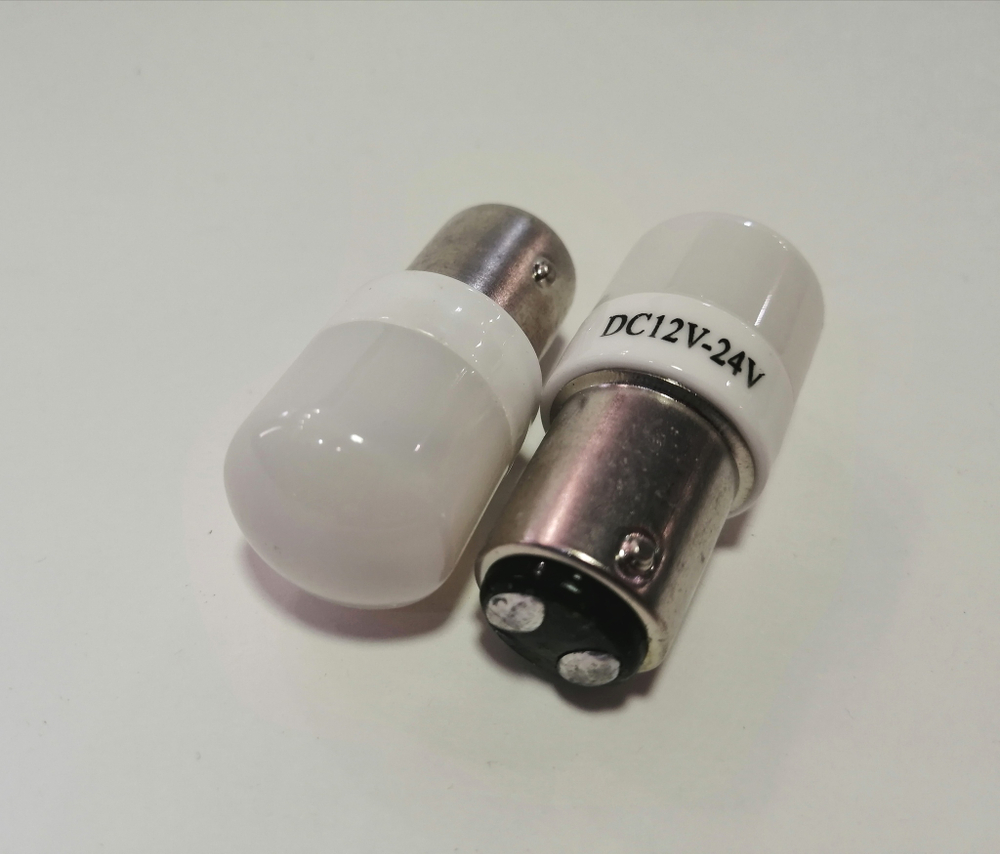 Светодиодная лампа P21/5W, белая, два контакта, 12-24V, (2 шт. комплект)
