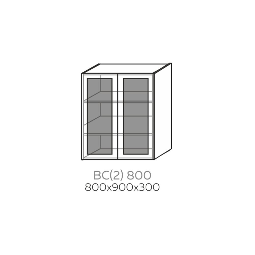 Шкаф верхний со стеклом Павла ВС(2) 800