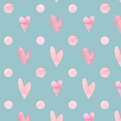 Акварельные сердечки