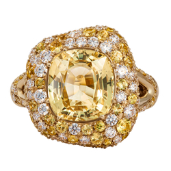 Кольцо с Сапфирами и Бриллиантами, R0211-0/1