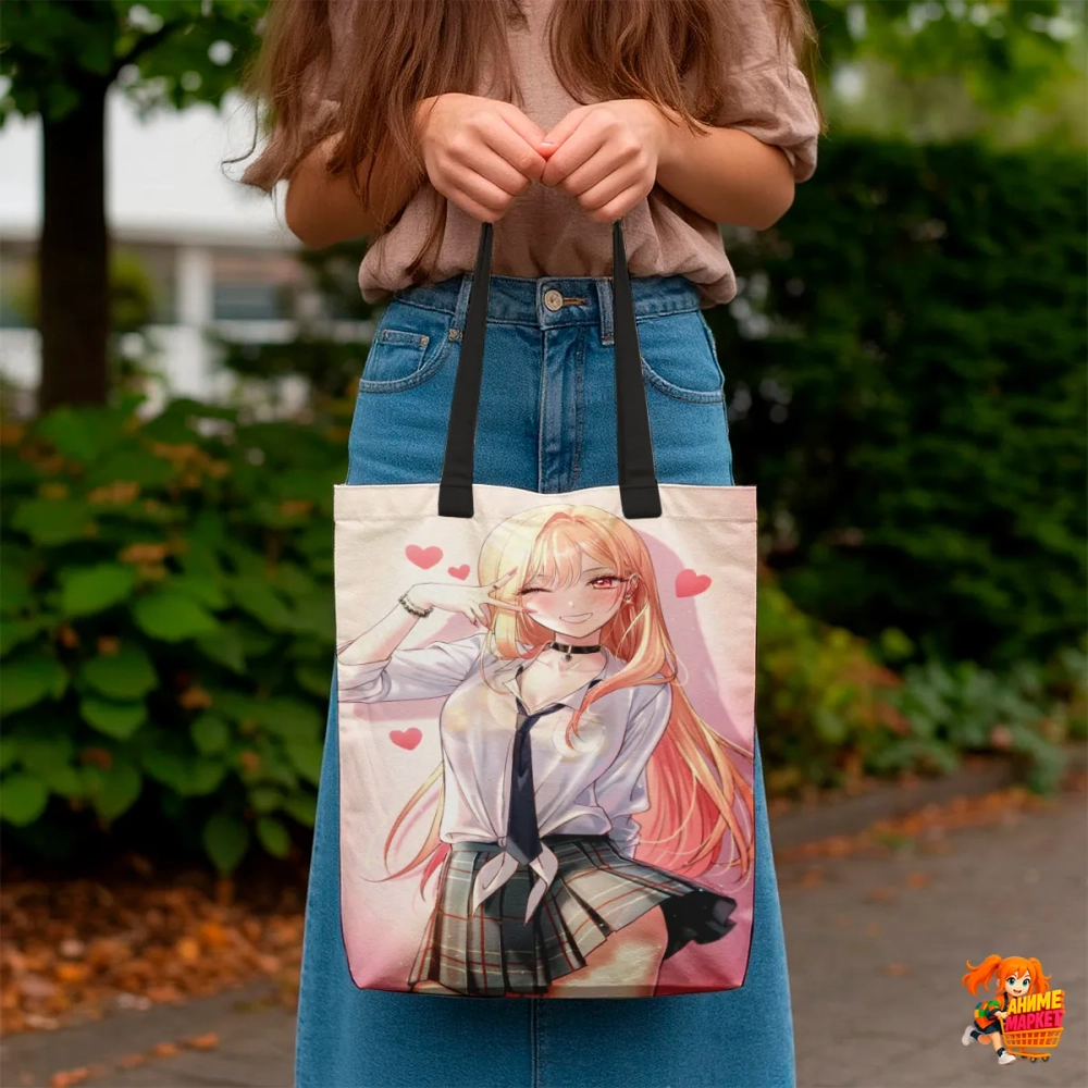 Сумка шоппер с принтом Эта фарфоровая кукла влюбилась