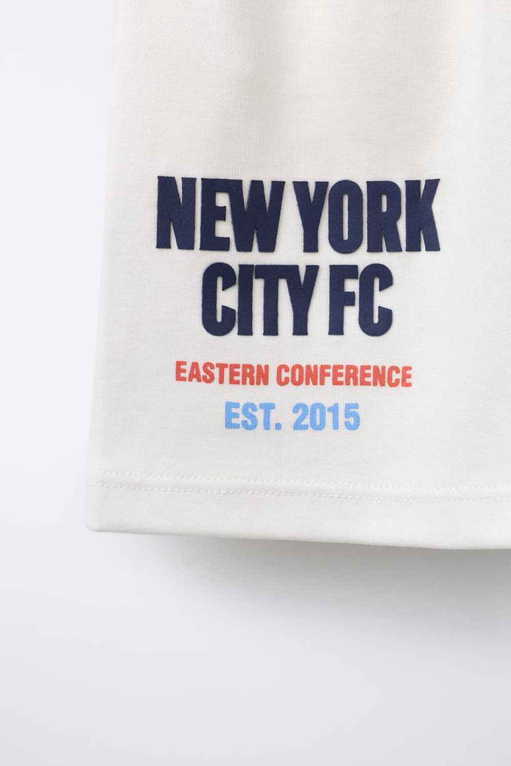 ZARA ШОРТЫ ИЗ МЯГКОЙ ТКАНИ NEW YORK CITY MLS ©, БЕЛЫЙ