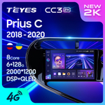 Teyes CC3 2K 9"для Toyota Prius C 2017+ (прав)