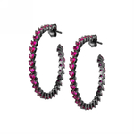 Серьги конго Heart Black