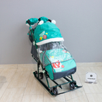 Коляска-санки комбинированная «Ника Детям 7-6» с лисичкой изумрудный (арт. НД7-6/4)