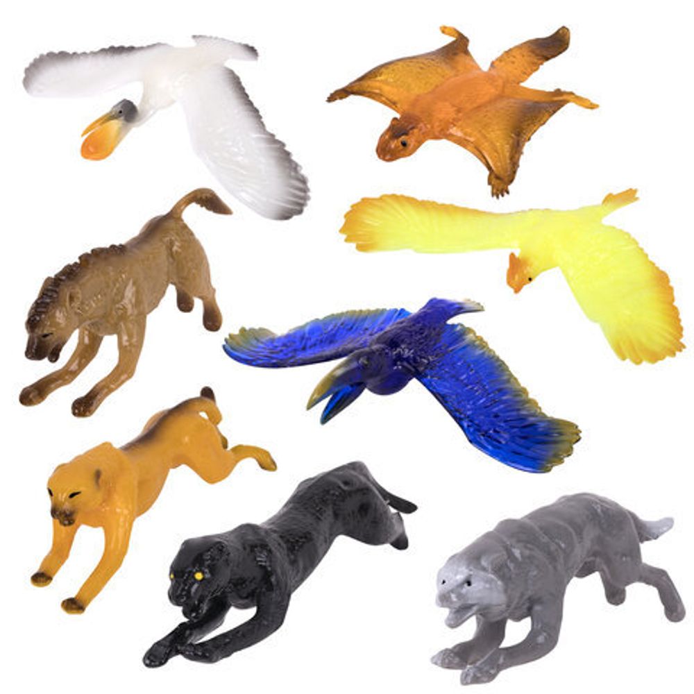 Фигурка-антистресс тянучка "Животные и птицы", ассорти 8 видов, JOLLY JOT (ДЖОЛЛИ ДЖОТ), 665944