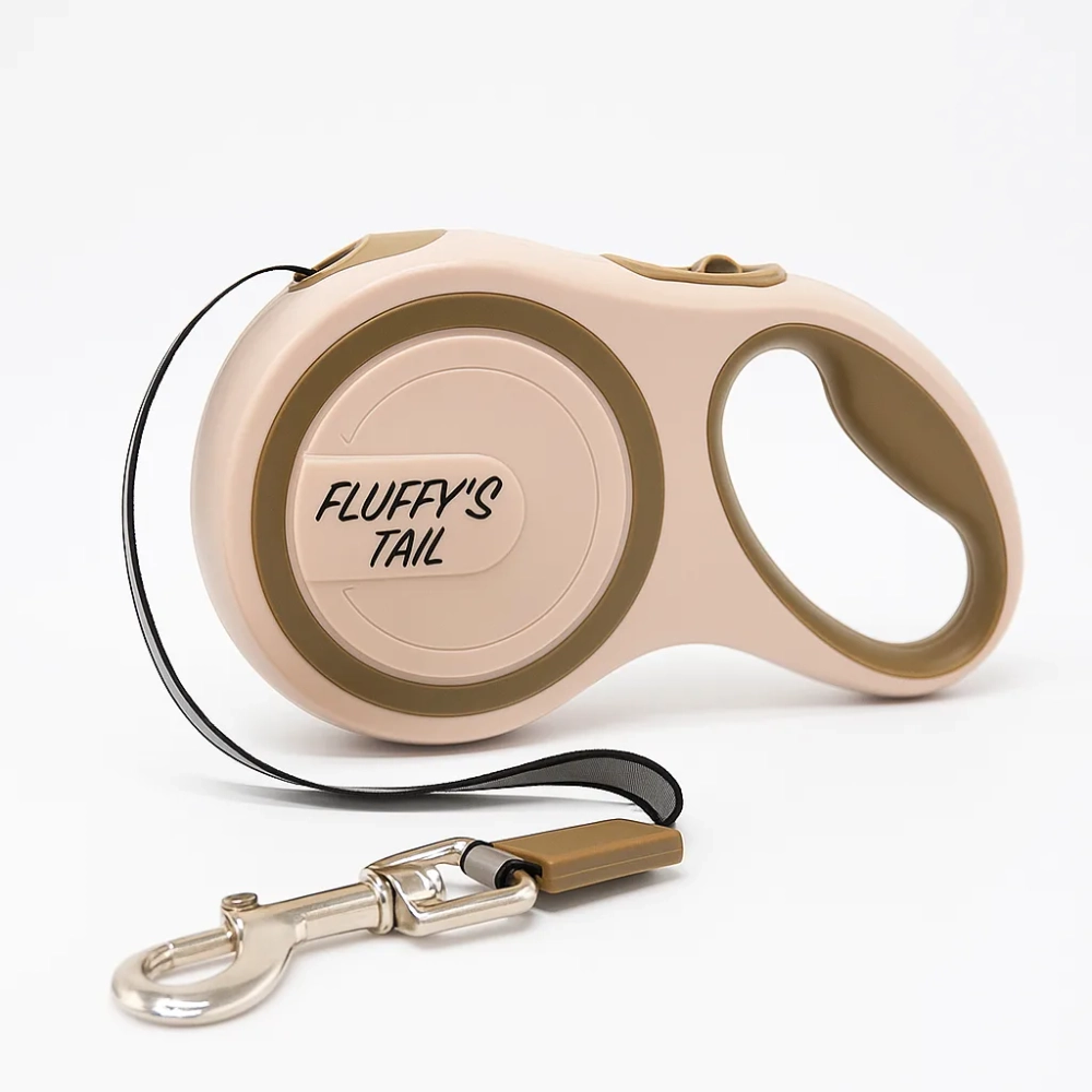 Рулетка поводок для собак 5 м средних и больших пород бежевый, молочный, коричневый