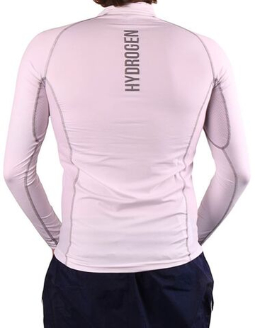Мужская теннисная футболка теннисная Hydrogen Essential Zipped Second Skin Long-Sleeve - белый