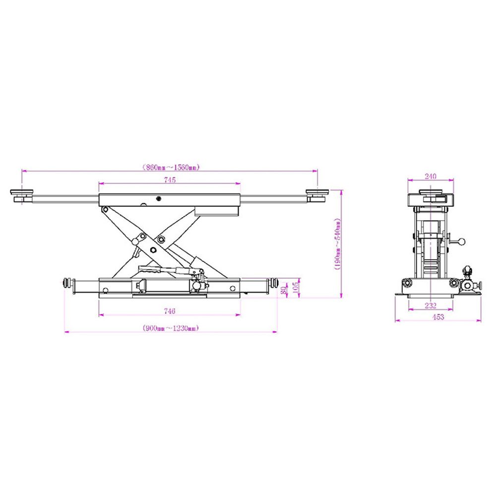 KraftWell (KRWJ2N) Траверса г/п 2000 кг с ручным приводом