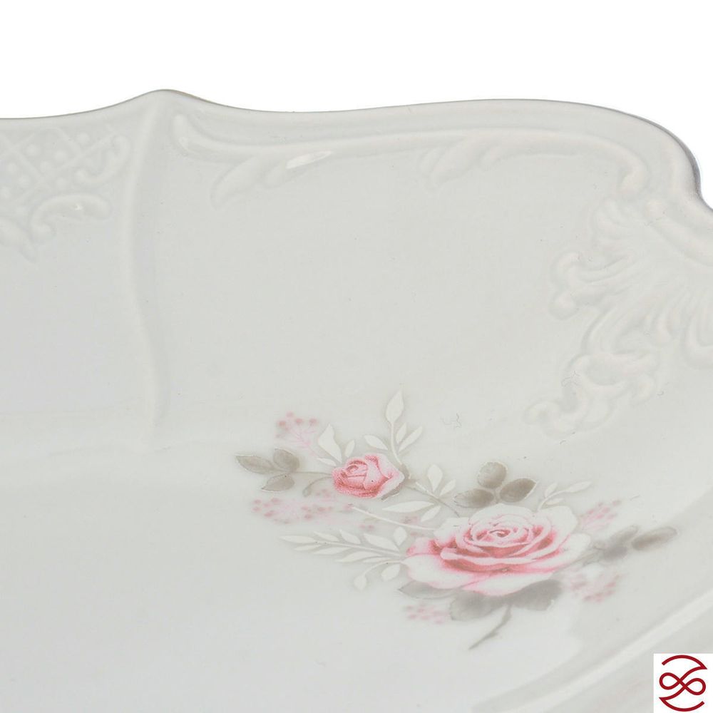 Блюдо для рыбы Bernadotte Серая роза платина 65 см