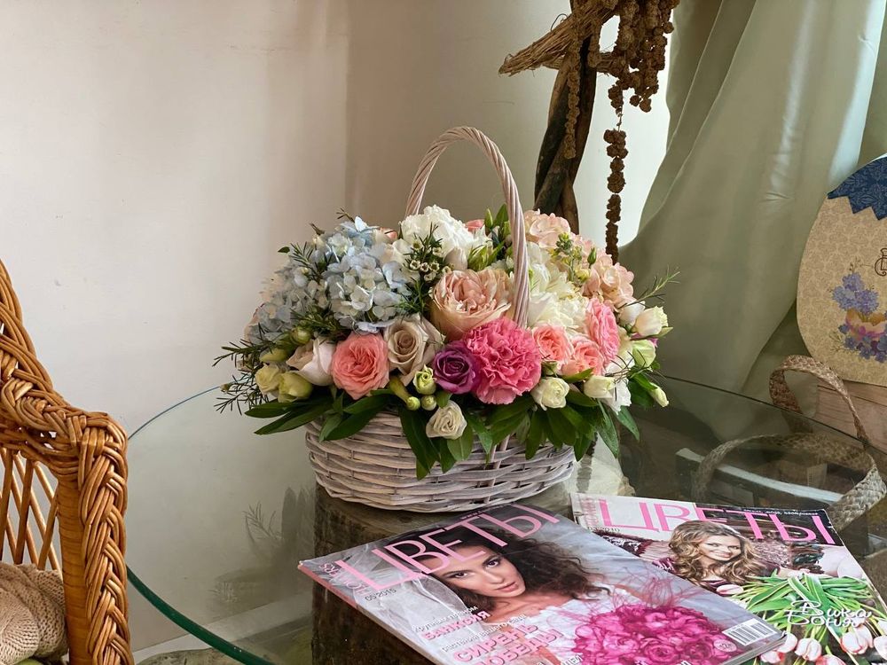 Букет Корзинка с Гортензией
