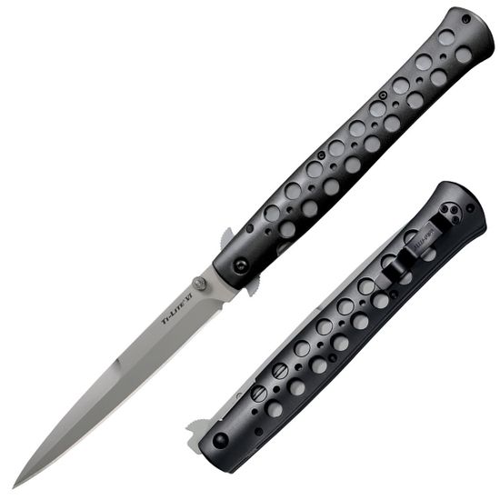 Складной нож Cold Steel 26B6 Ti-Lite 6 Aluminum c клинком из стали CPM-S35VN, рукоять алюминий / Stainless Steel