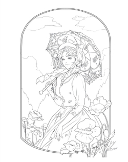 Girl in fame. Coloring Book