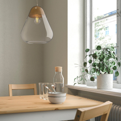 IKEA AKTERGAST  (ИКЕА АКТЕРГАСТ)  -  Подвесной светильник, стекло/светлая береза, 30 см