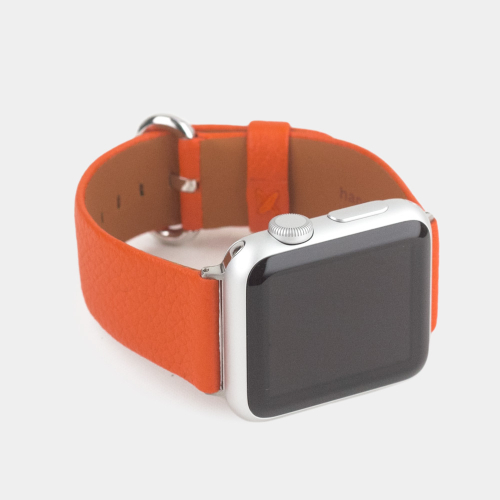 Ремешок для Apple Watch 44/45/46 mm из кожи теленка, оранжевого цвета