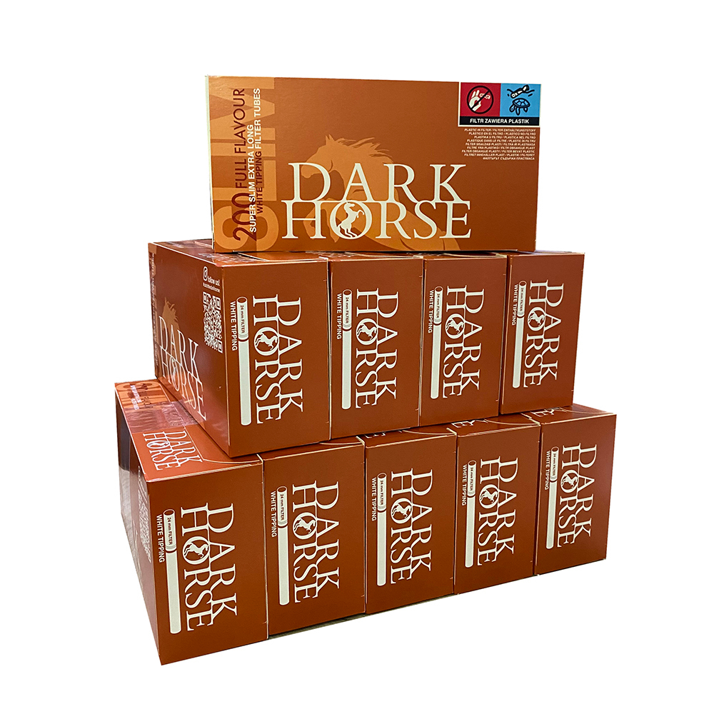 Гильзы для сигарет "Dark Horse" Slim Extra Long 6.5мм 24мм White 10x200шт (Комплект)