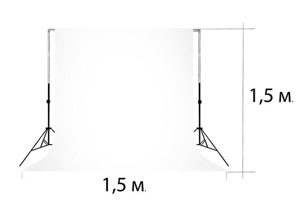 Фон тканевый Gozhy G-0024 1,5x1,5m Хромакей (белый)
