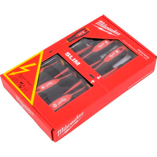 Набор трехгранных отверток Milwaukee VDE SL/PZ/PH + тестер напряжения 7 ед.