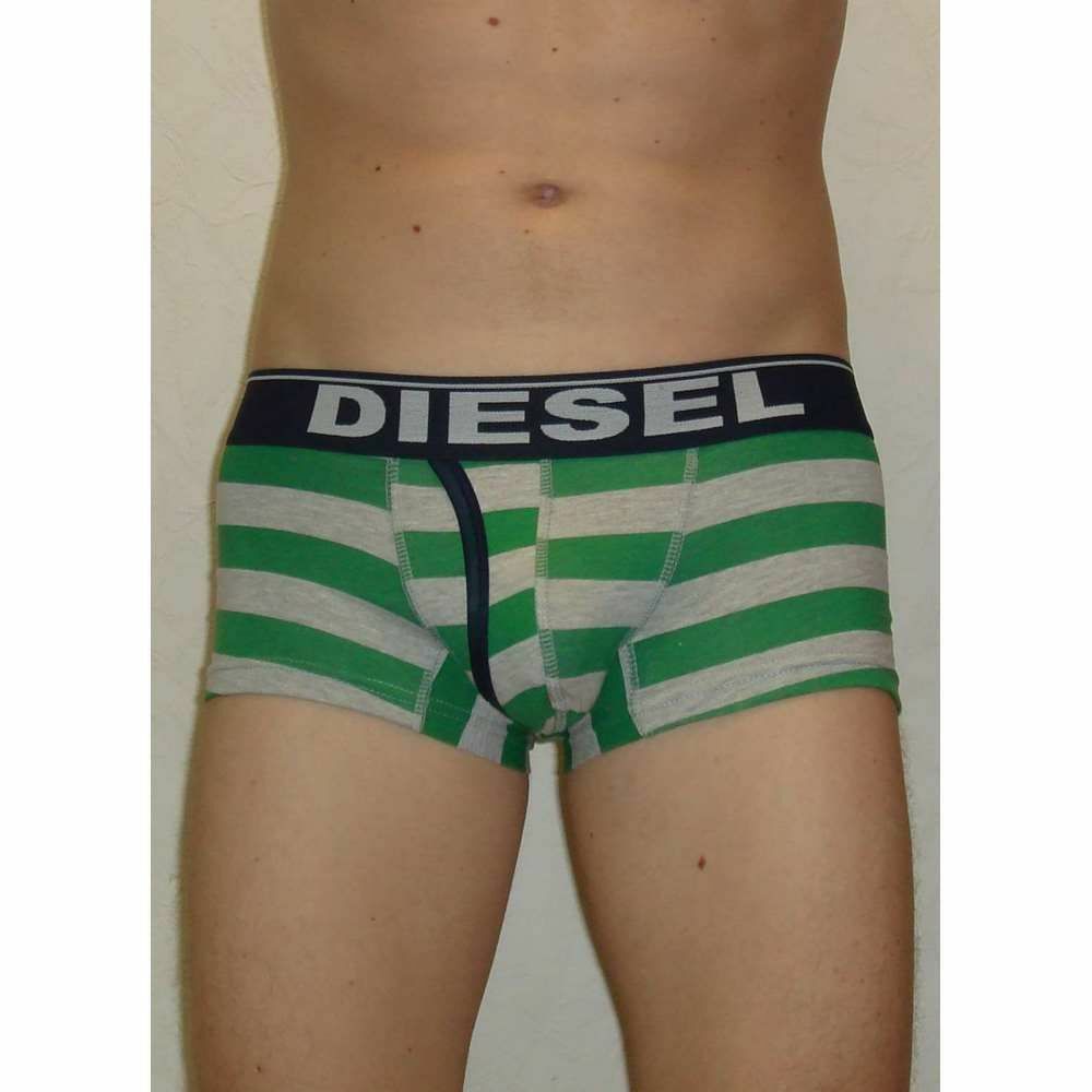 Мужские трусы боксеры Diesel Green &amp; White Stripe Boxer