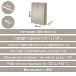 Беспроводной выключатель GRITT Evolution 2кл. золотистый комплект: 1 выкл. IP67, 2 реле 1000Вт, EV221220G