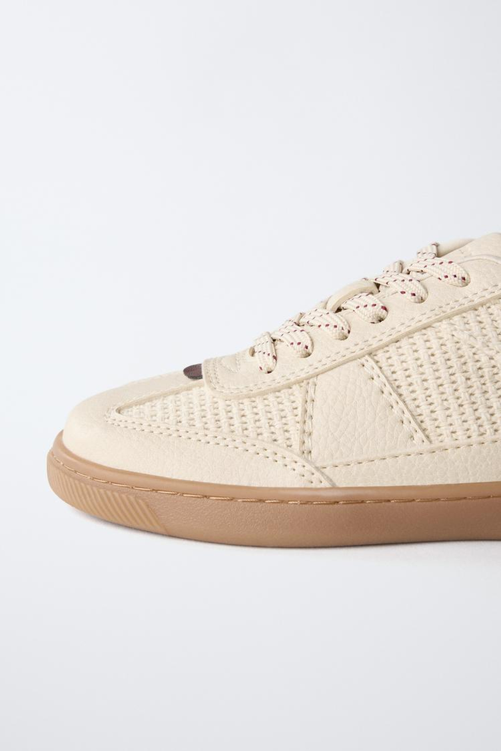 ZARA КОМБИНИРОВАННЫЕ КЕДЫ, ЭКРЮ