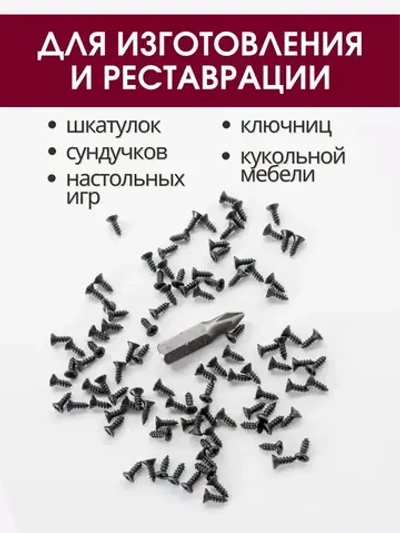 Набор саморезов (шурупов) 2 х 6 мм, черный, 100 шт