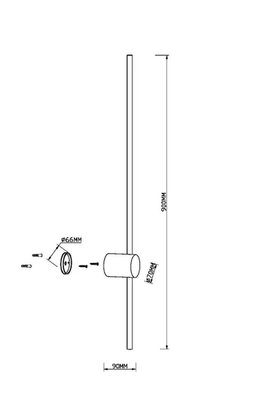 Настенный светильник (бра) Луч света / Light stick 3000К 10Вт Maytoni mod237wl-l11b3k