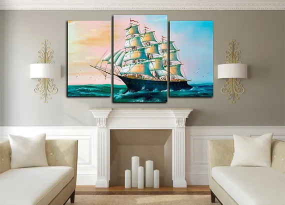 Модульная картина "Морской корабль"
