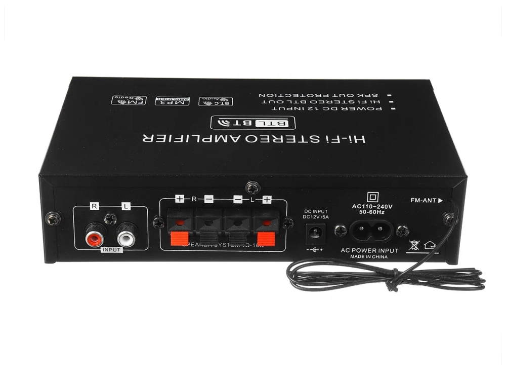 Усилитель звука + FM + BLUETOOTH AK-35 (2х30Вт. USB. TF. bluetooth)
