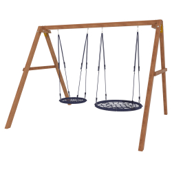 Деревянные качели с качелями гнездо 60 см и качелями гнездо 100 см