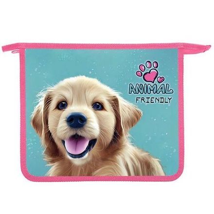 Папка для тетрадей 1 отделение А5 на молнии Оникс, пластик Пушистый друг