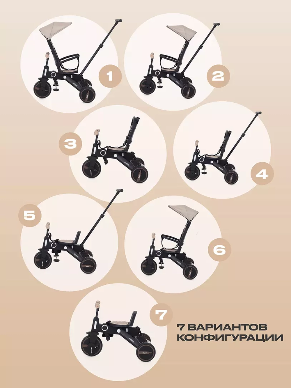 Детский трехколесный велосипед RANT RB202 "BIRDIE" (Beige)